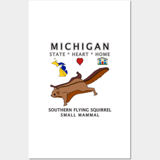 Michigan - Southern Flying Squirrel - State, Heart, Home - state symbols Posters and Art